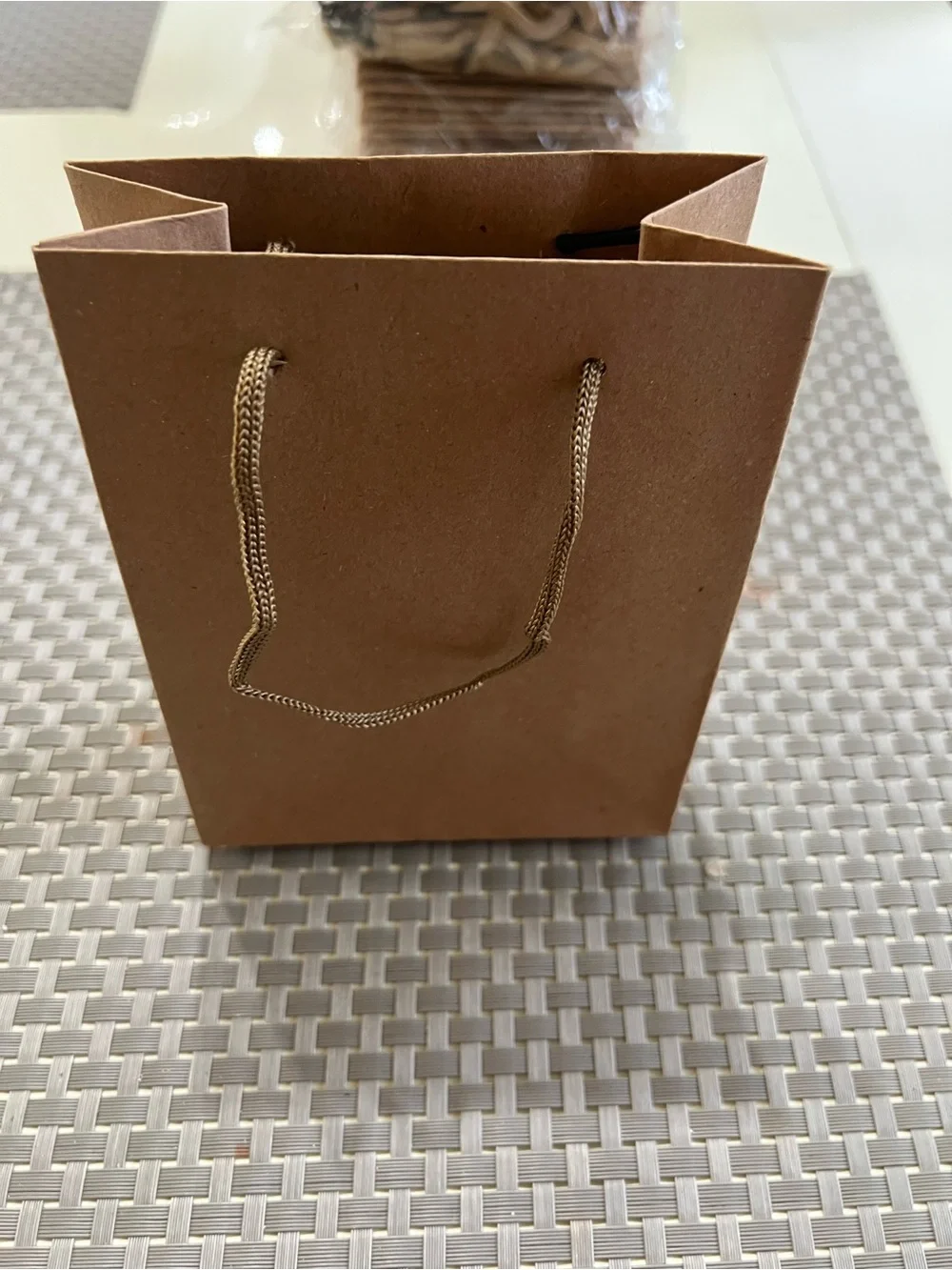Set of 24 Small Kraft Paper Gift Bags with Rope Handles